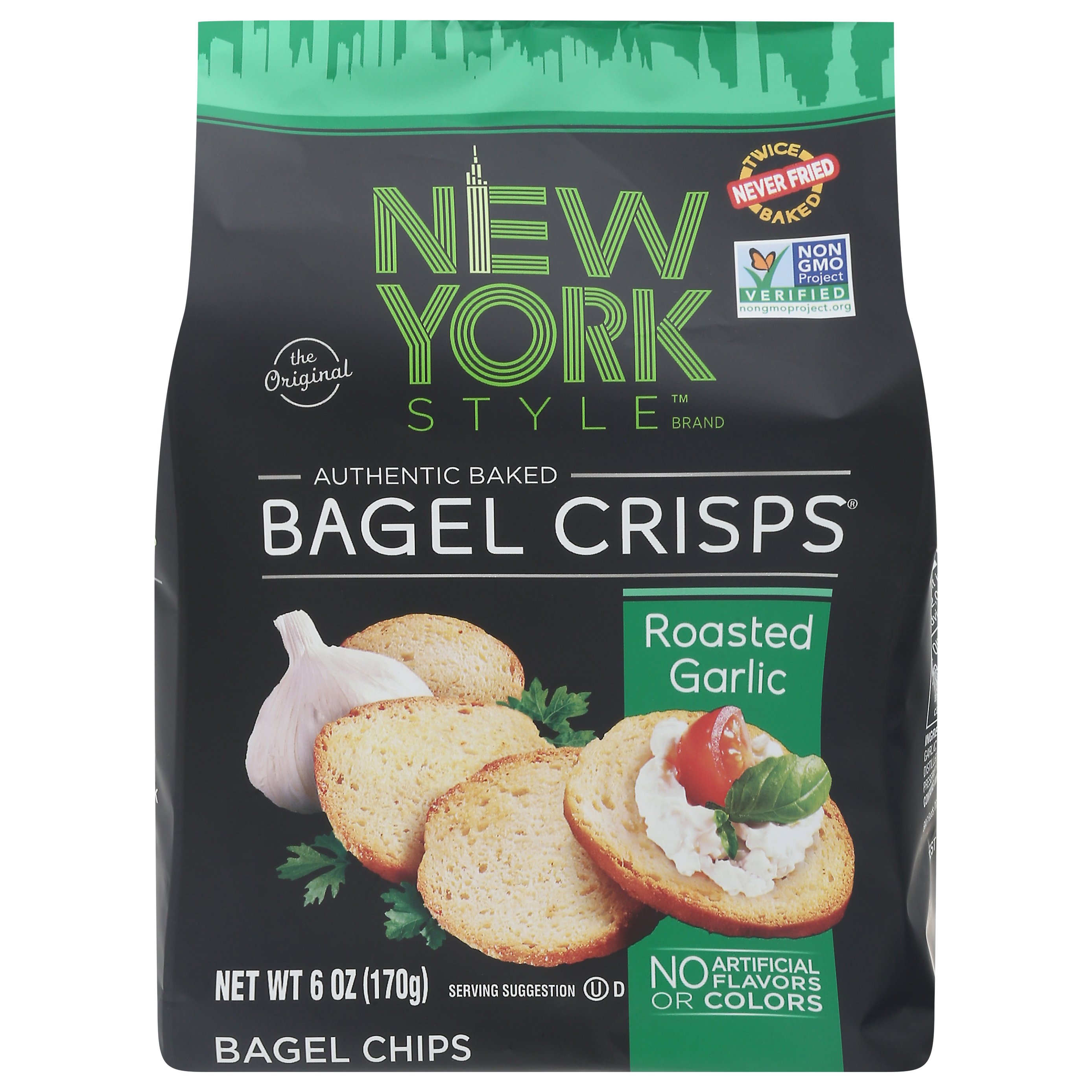 New York Style Bagel Crisps Roasted Garlic Shop Crackers