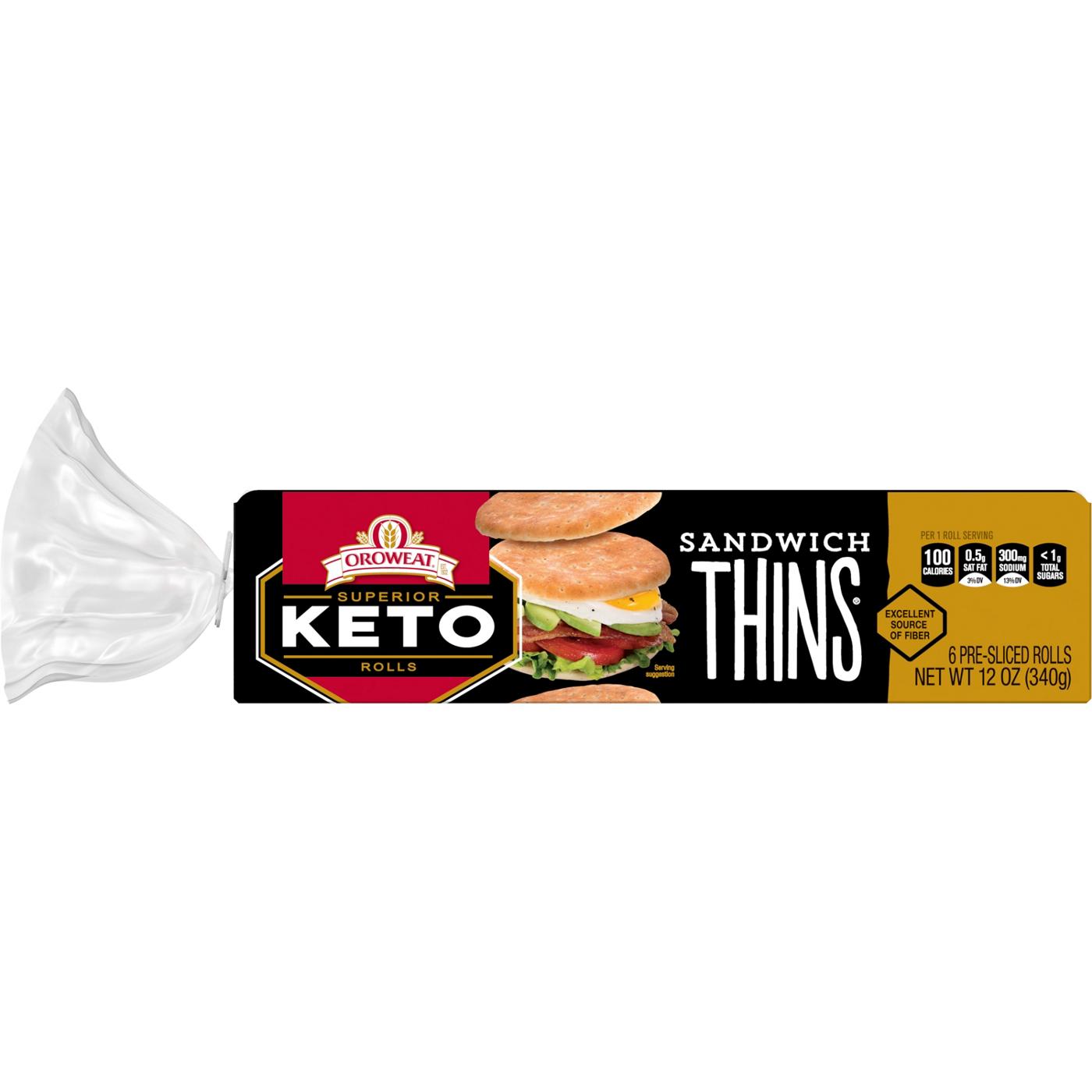 Oroweat Sandwich Thins Superior Keto Rolls; image 1 of 3