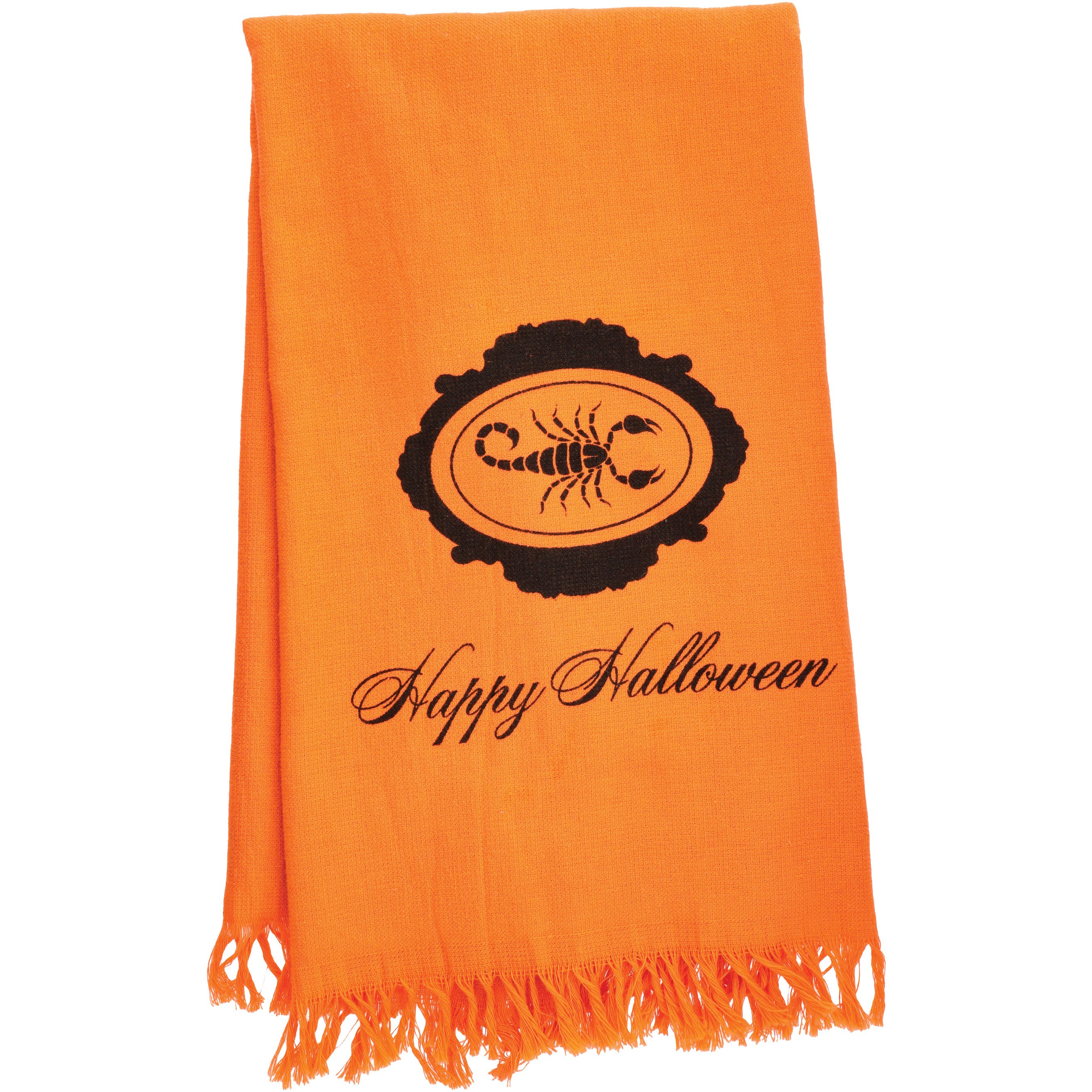 Destination Holiday Scorpion Happy Halloween Kitchen Towel with Fringe