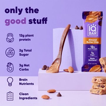 IQBar 12g Plant Protein Bar - Almond Butter Chip