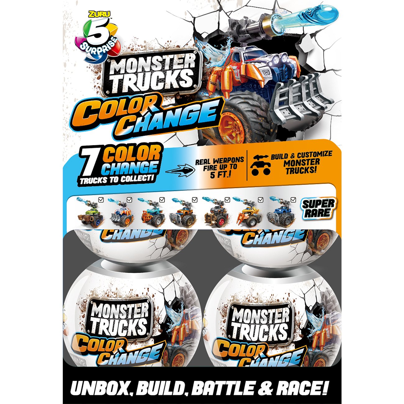 Zuru 5 Surprise Monster Trucks Color Change Capsule - Shop Action ...