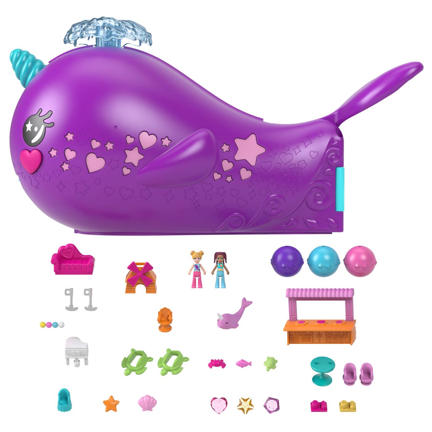 Polly Pocket Sparkle Cove Adventure Narwhal Boat Playset; image 3 of 3