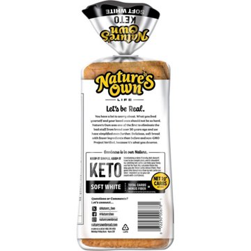 Nature's Own Soft White Keto Sliced Bread, 16 oz