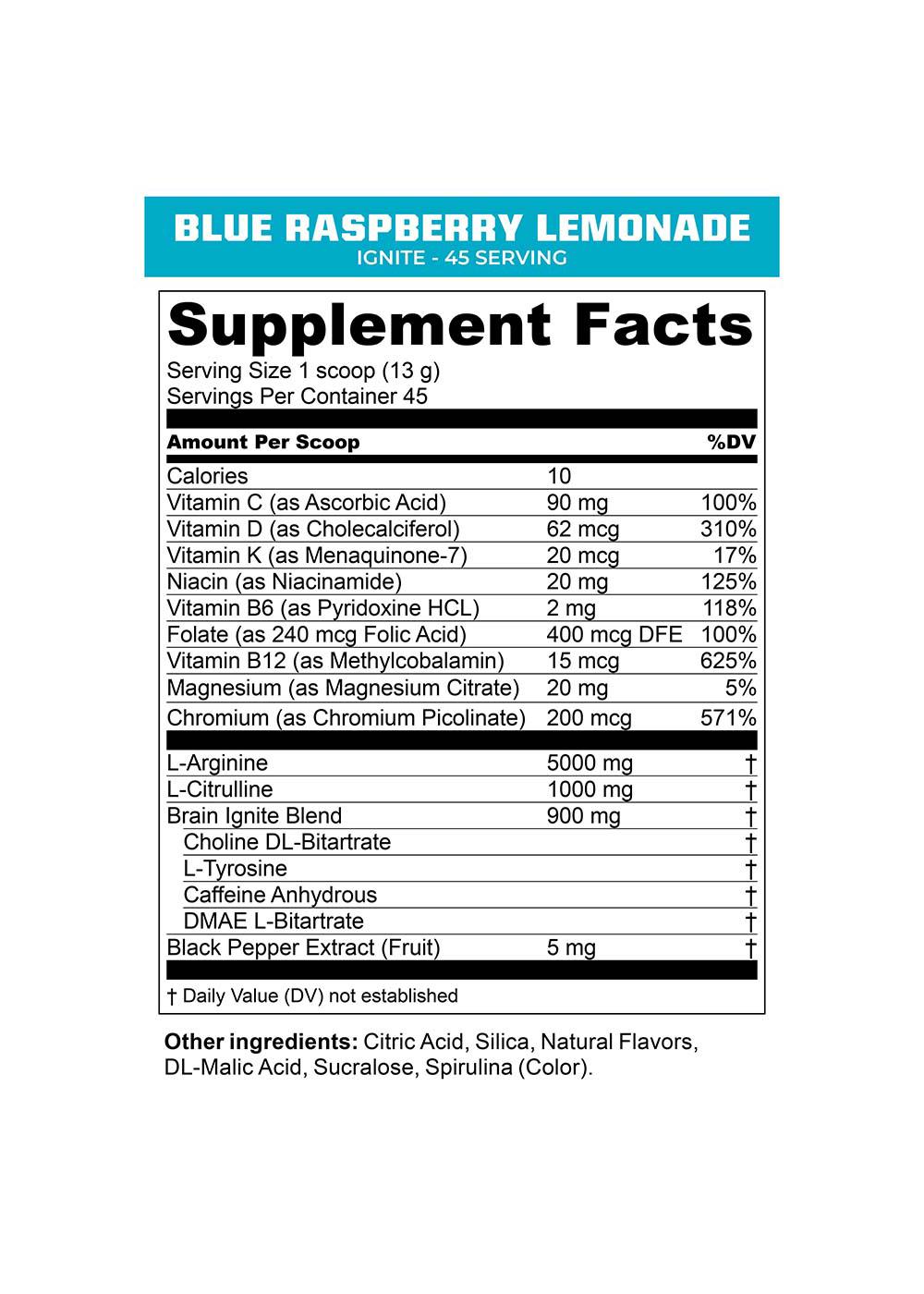 MTN OPS Ignite Energy Drink Mix - Blue Raspberry Lemonade; image 2 of 2