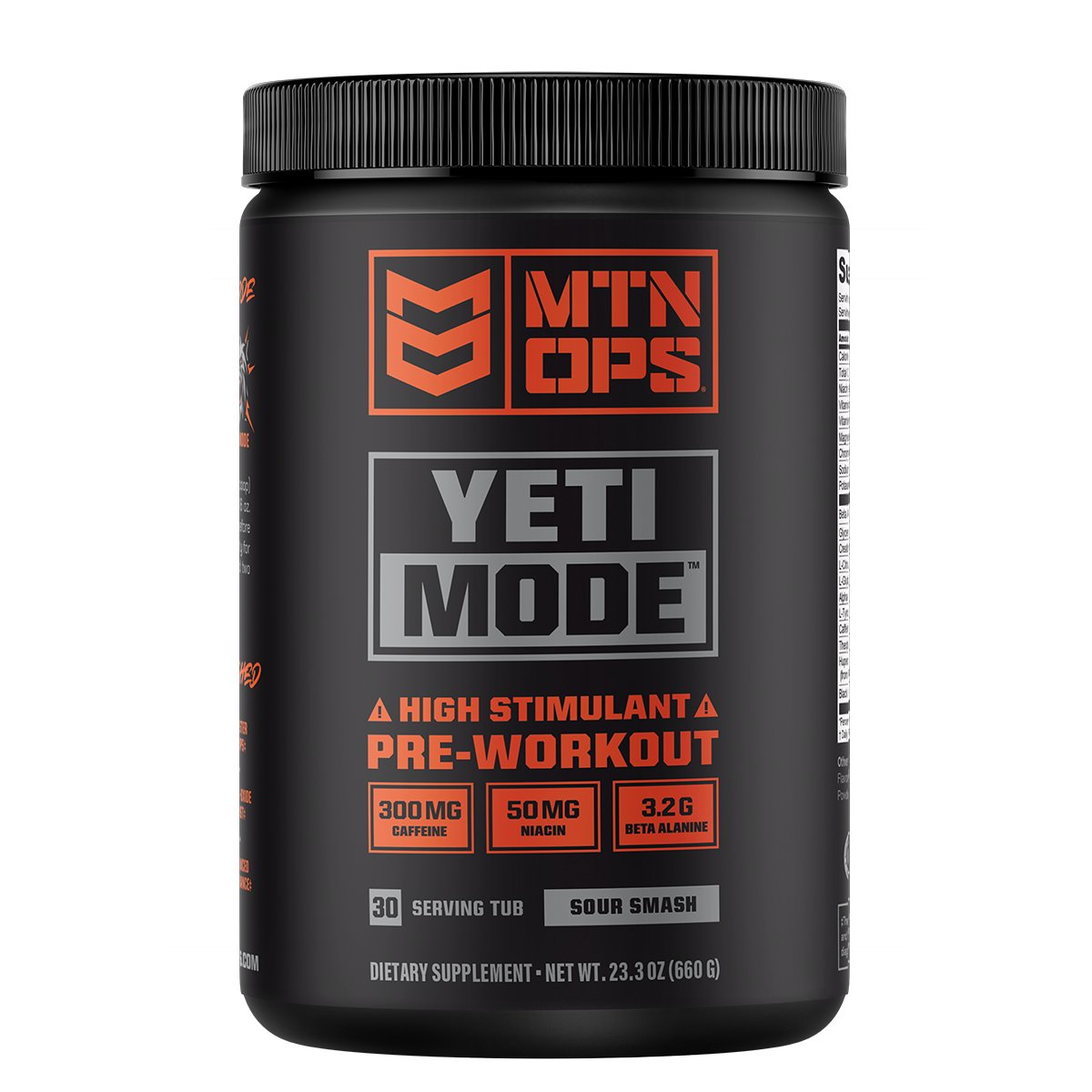 MTN OPS Yeti Mode Pre-Workout - Sour Smash, 19.7 oz