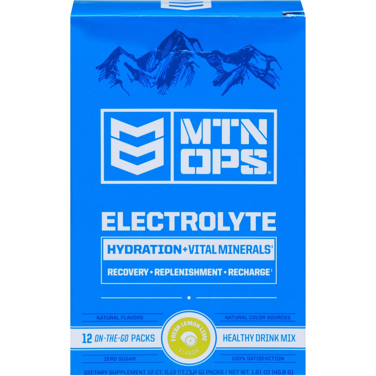 MTN OPS Electrolyte Drink Mix On-The-Go Packs - Fresh Lemon Lime, 12 ct