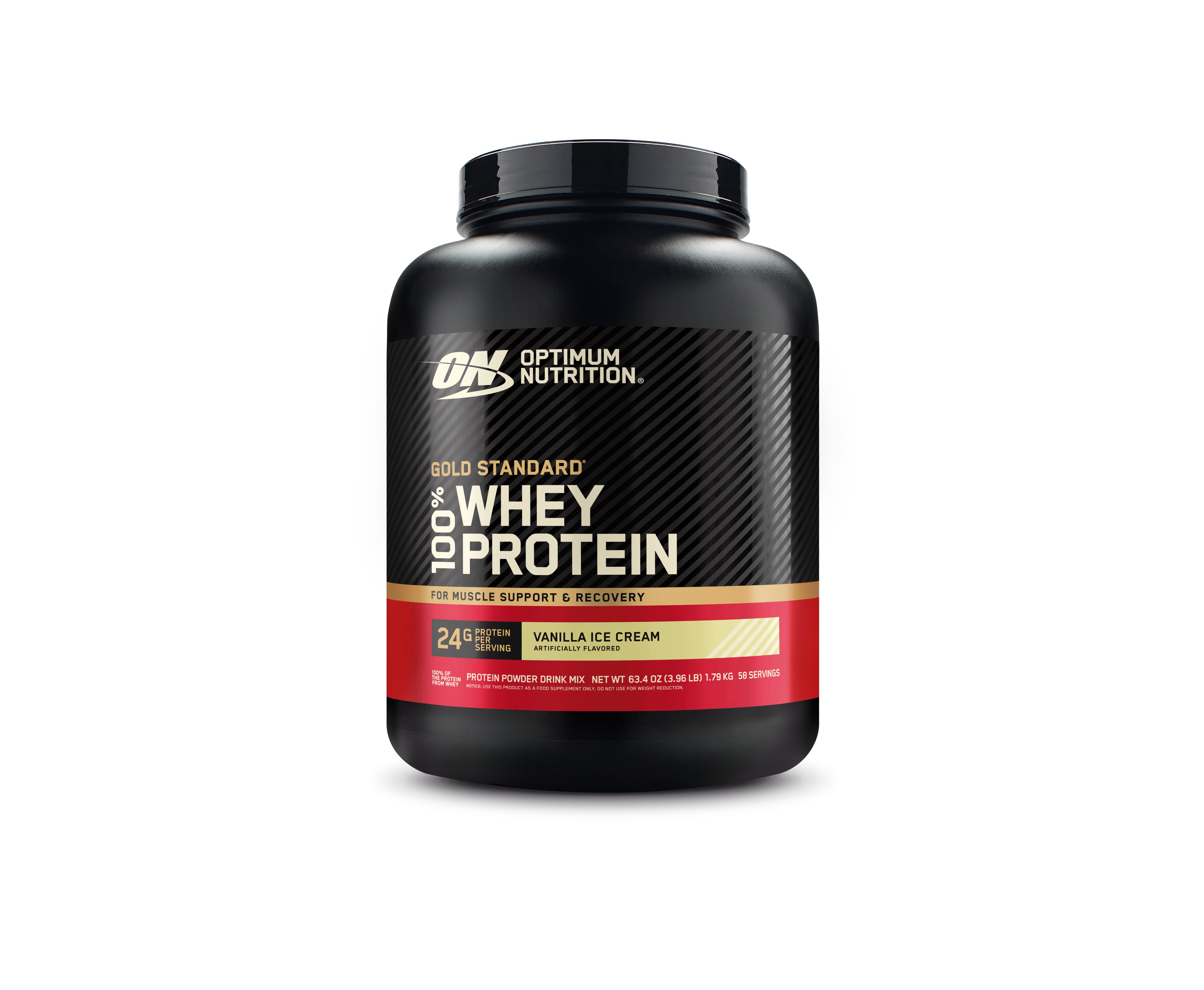 Optimum Nutrition Gold Standard 100% Whey 24g Protein Powder - Vanilla Ice Cream, 3.96 lbs