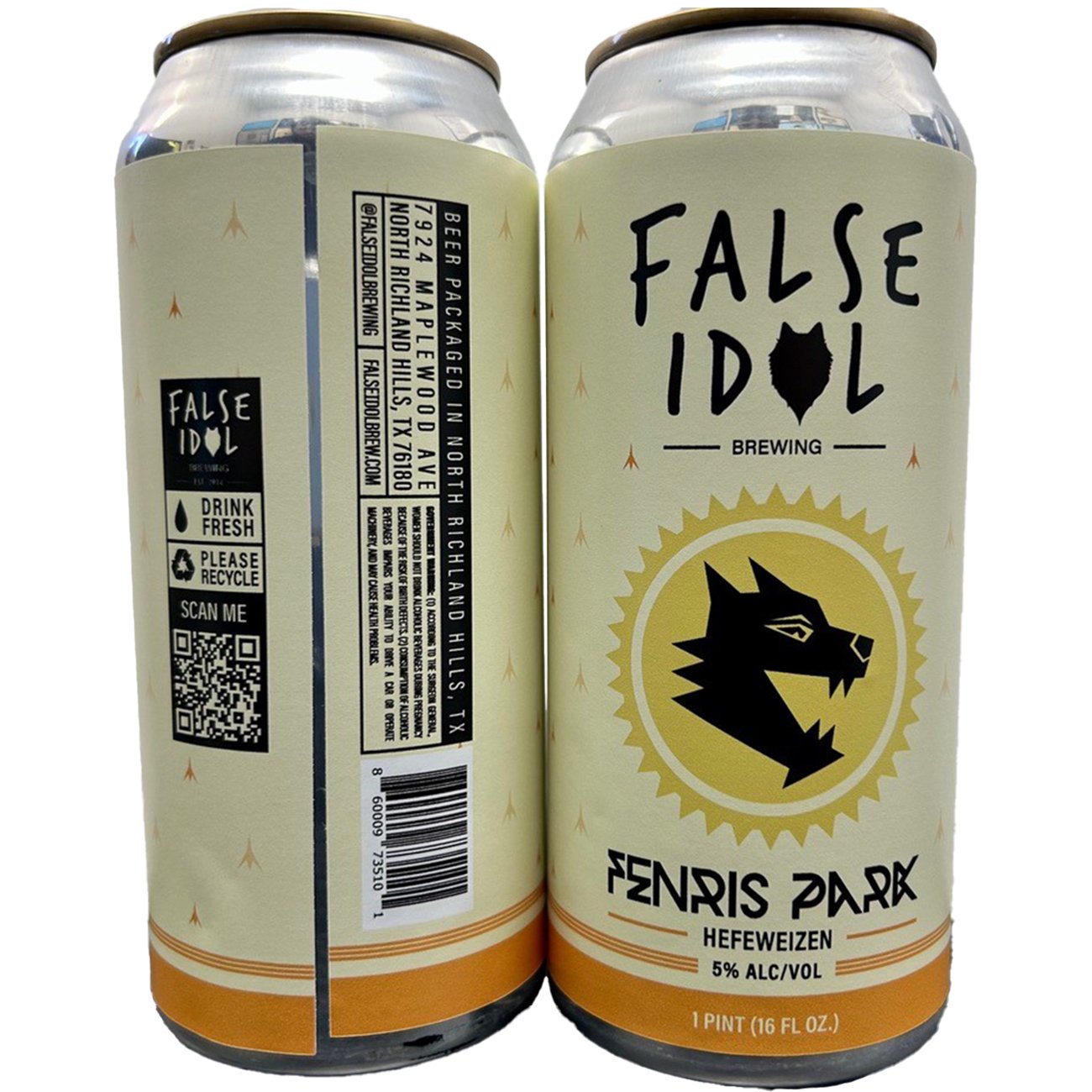 False Idol Brewing Fenris Park Hefeweizen Craft Beer 4 pk Cans - Shop ...