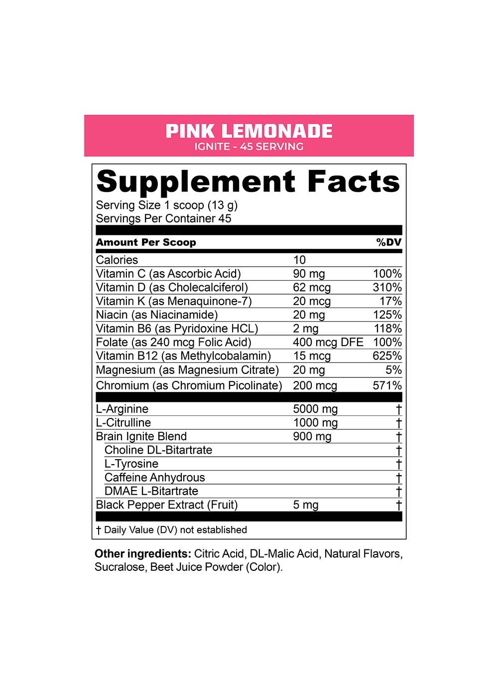 MTN OPS Ignite Energy Drink Mix - Pink Lemonade; image 2 of 2