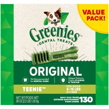 Greenies Original Teenie Natural Dental Care Dog Treats, 130 ct