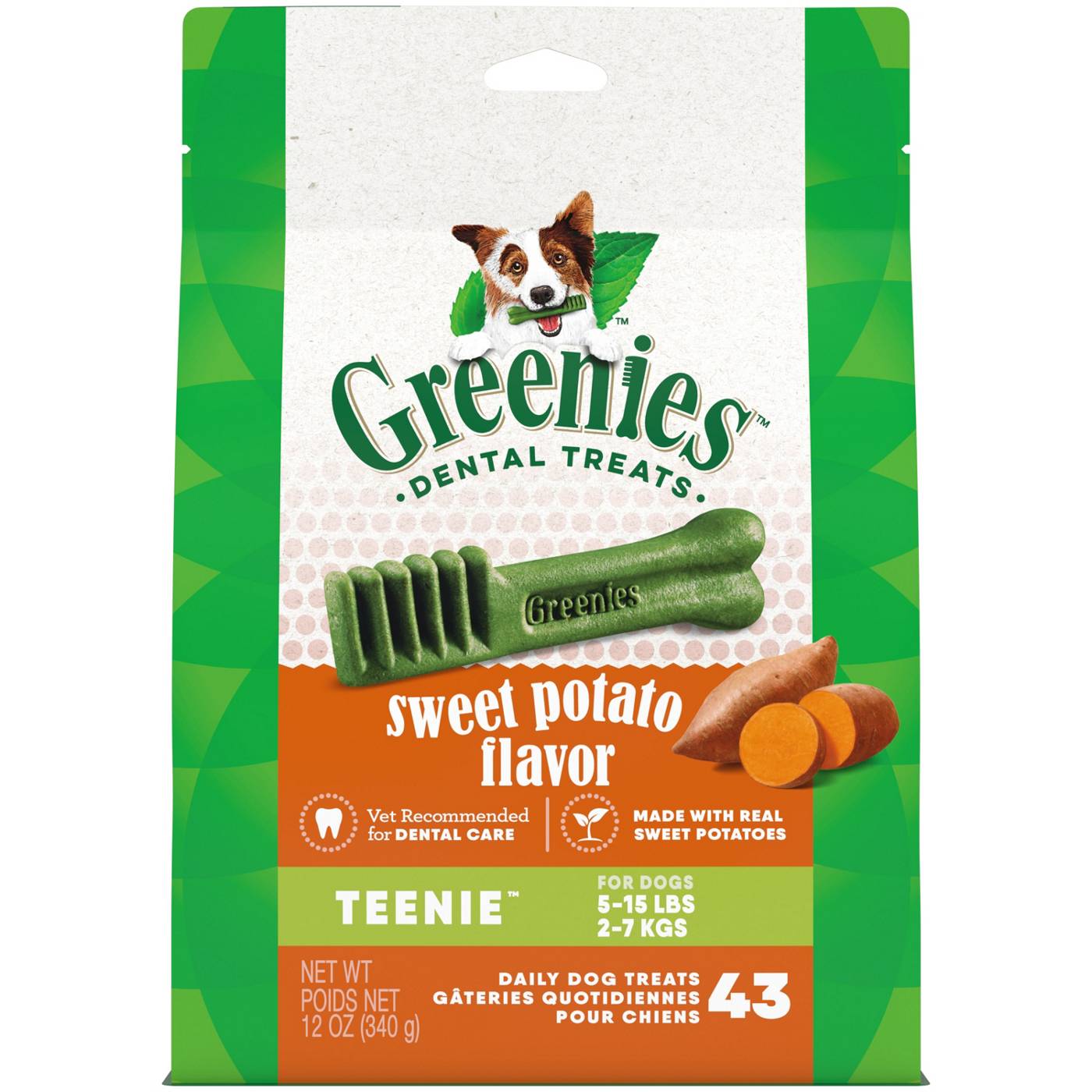 GREENIES TEENIE Natural Dental Care Dog Treats - Sweet Potato Flavor ...