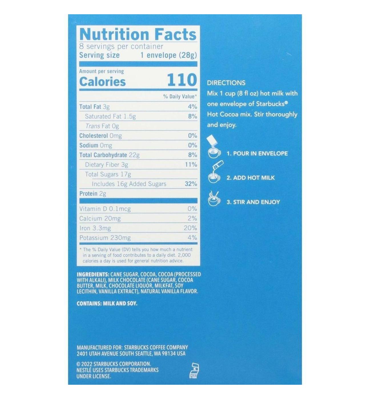 Starbucks Milk Chocolate Hot Cocoa Mix; image 8 of 9