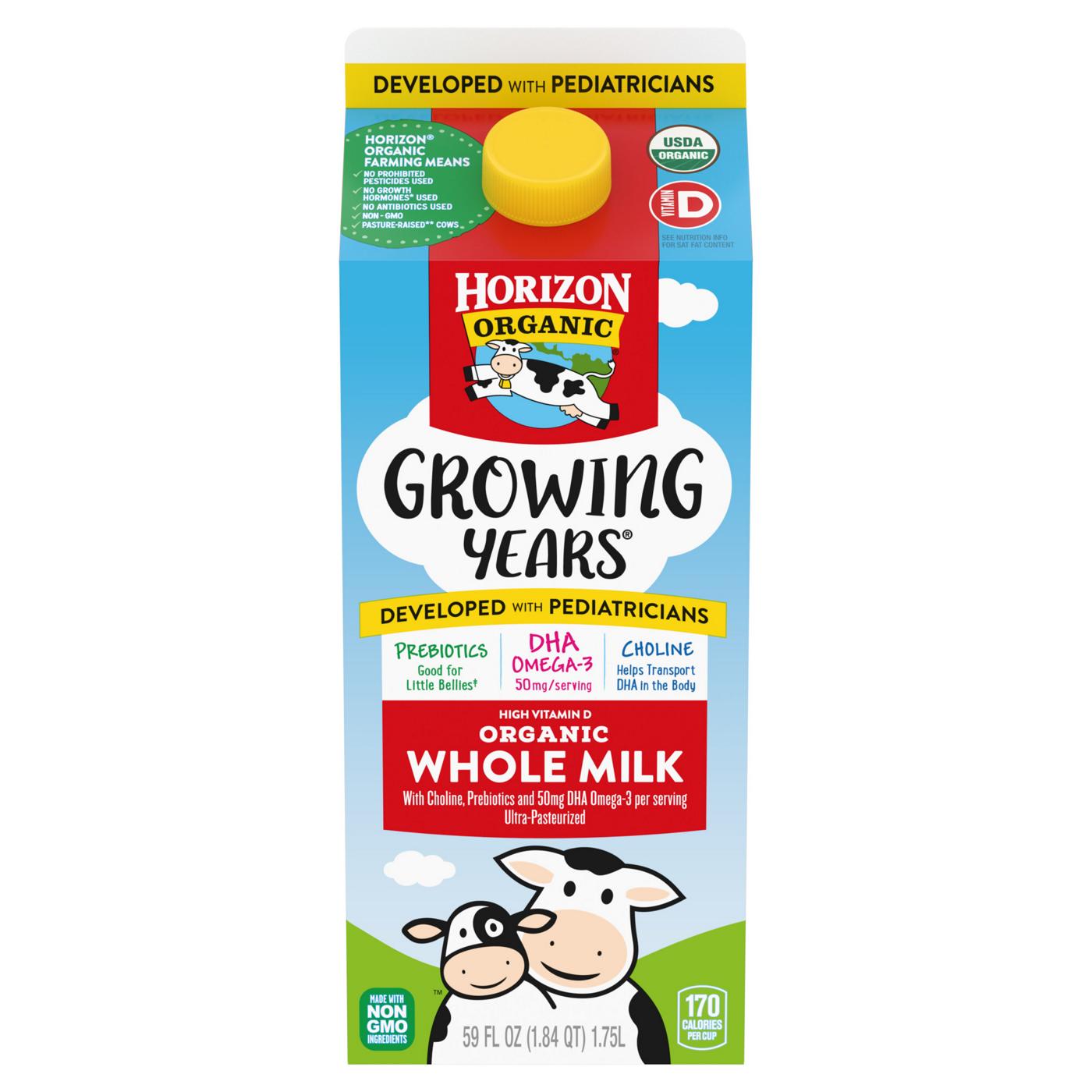 Horizon Organic Growing Years Whole Prebiotics DHA Choline Milk; image 1 of 5
