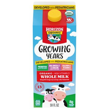 Horizon Organic Growing Years Prebiotics DHA Choline Whole Milk, 59 oz