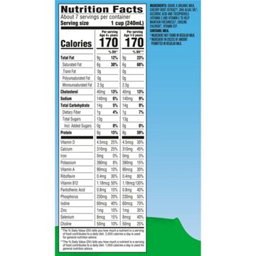 Horizon Organic Growing Years Prebiotics DHA Choline Whole Milk, 59 oz