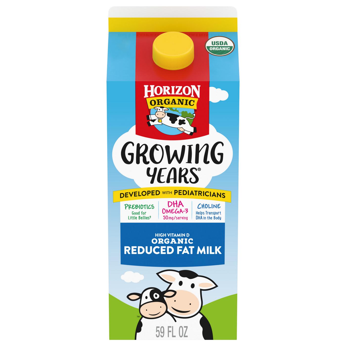 Horizon Organic Growing Years 2% Reduced Fat Prebiotics DHA Choline Milk; image 1 of 6