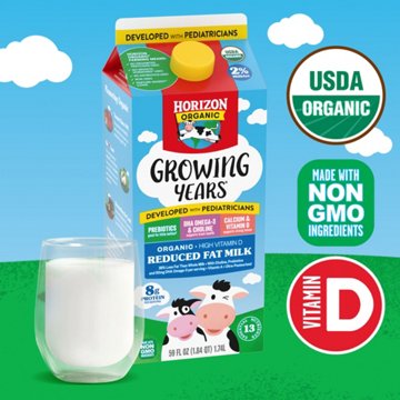 Horizon Organic Growing Years 2% Reduced Fat Prebiotics DHA Choline Milk, 59 oz