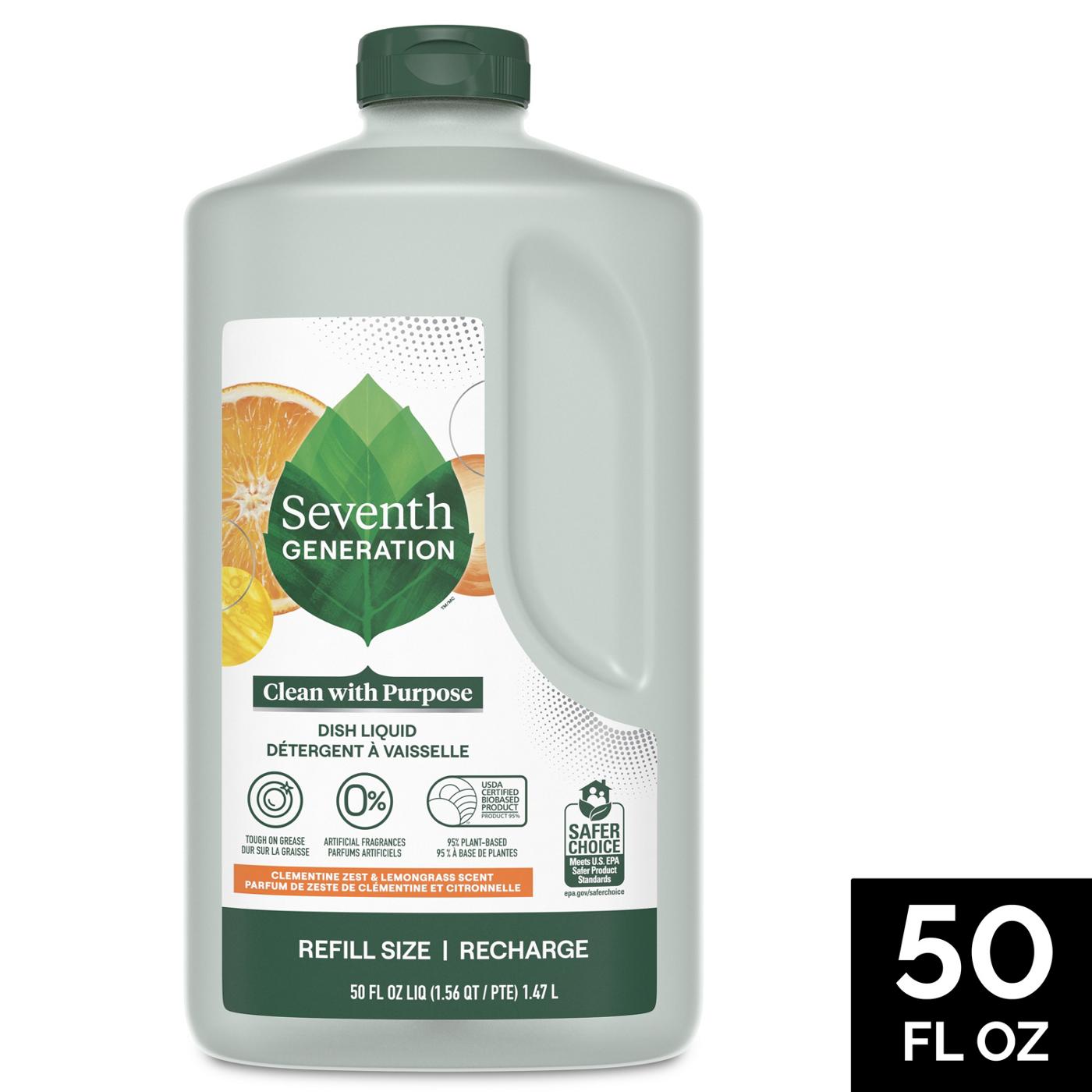 Seventh Generation Dishwashing Liquid Refill - Clementine & Lemongrass; image 5 of 5