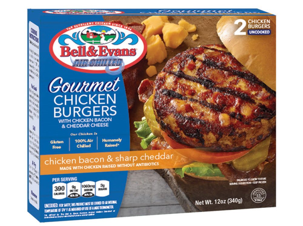 Bell & Evans Bacon & Sharp Cheddar Chicken Burgers Shop at HEB