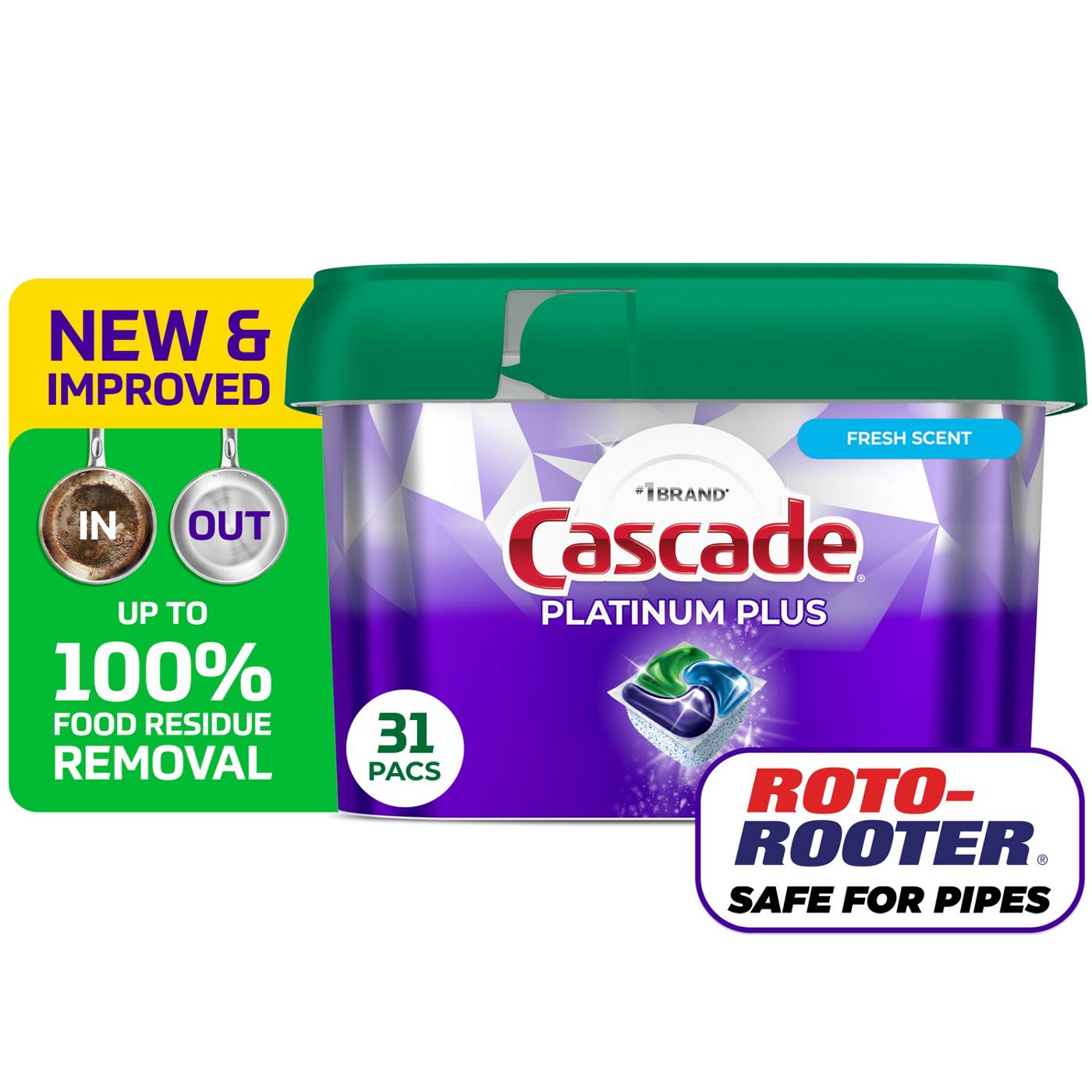 Cascade Platinum Plus Dishwasher Pods, Fresh Scent; image 12 of 16