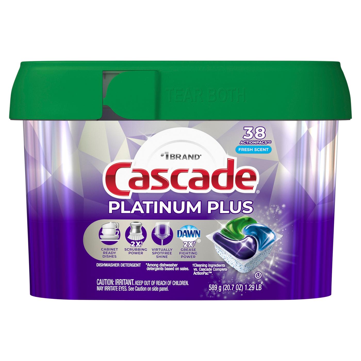 Cascade Platinum Plus Fresh Scent Dishwasher Detergent ActionPacs; image 7 of 9