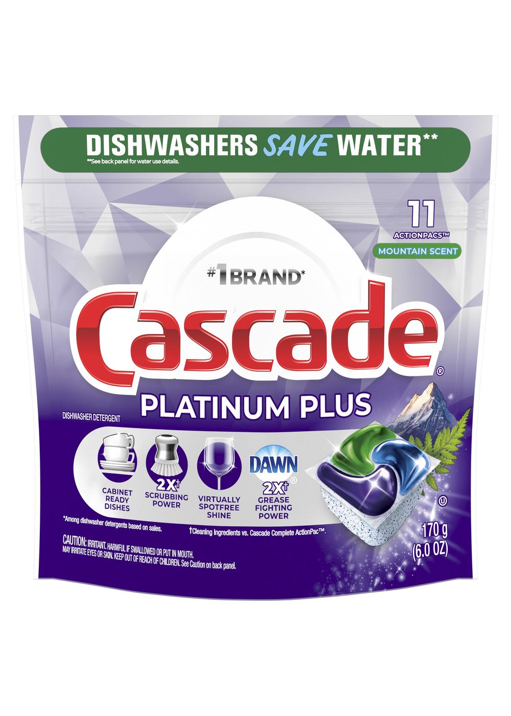 Cascade Platinum Plus Mountain Scent Dishwasher Detergent ActionPacs; image 1 of 3