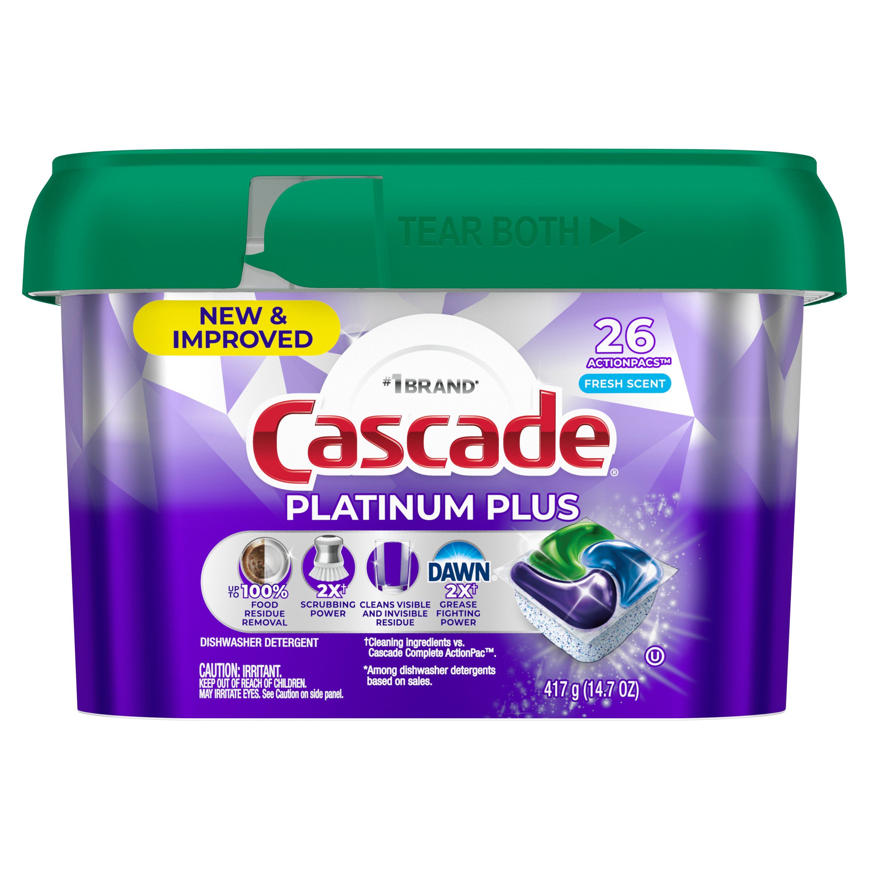 Cascade Platinum Plus Fresh Scent Dishwasher Detergent ActionPacs