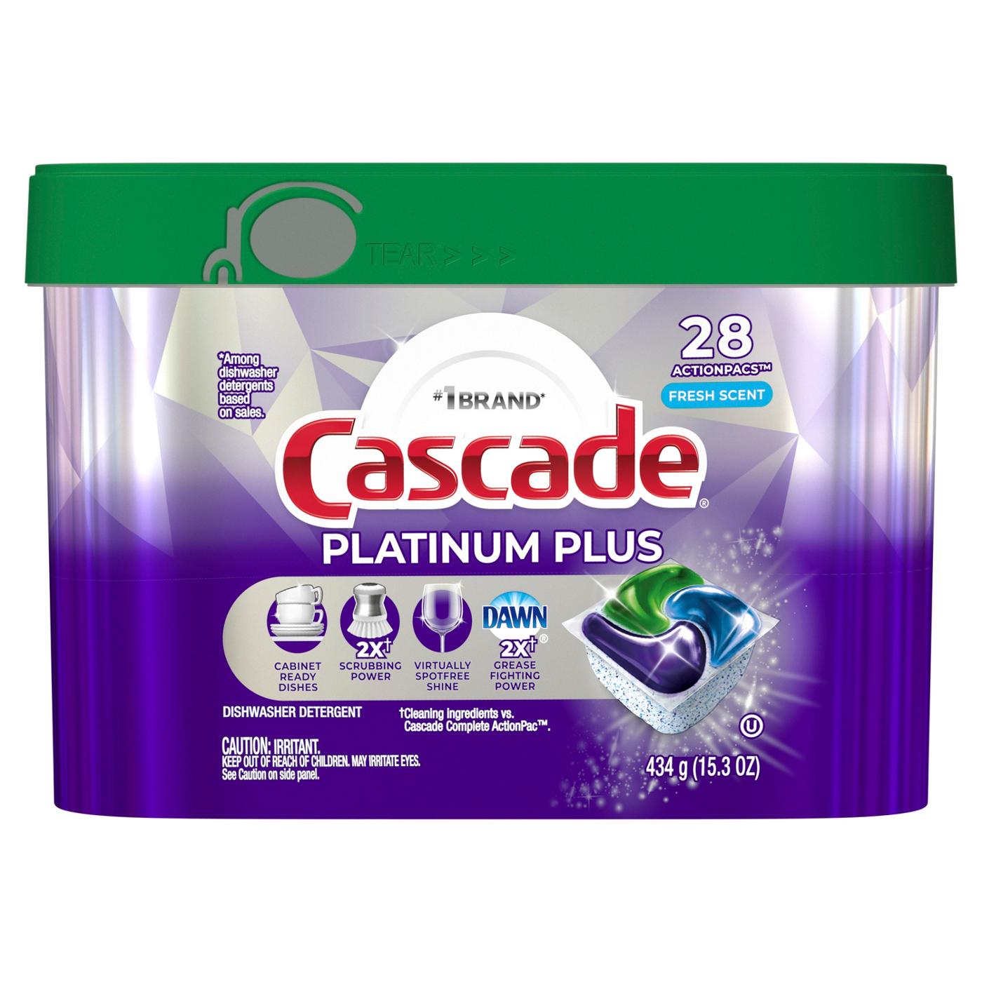 Cascade Platinum Plus Fresh Scent Dishwasher Detergent ActionPacs; image 9 of 10