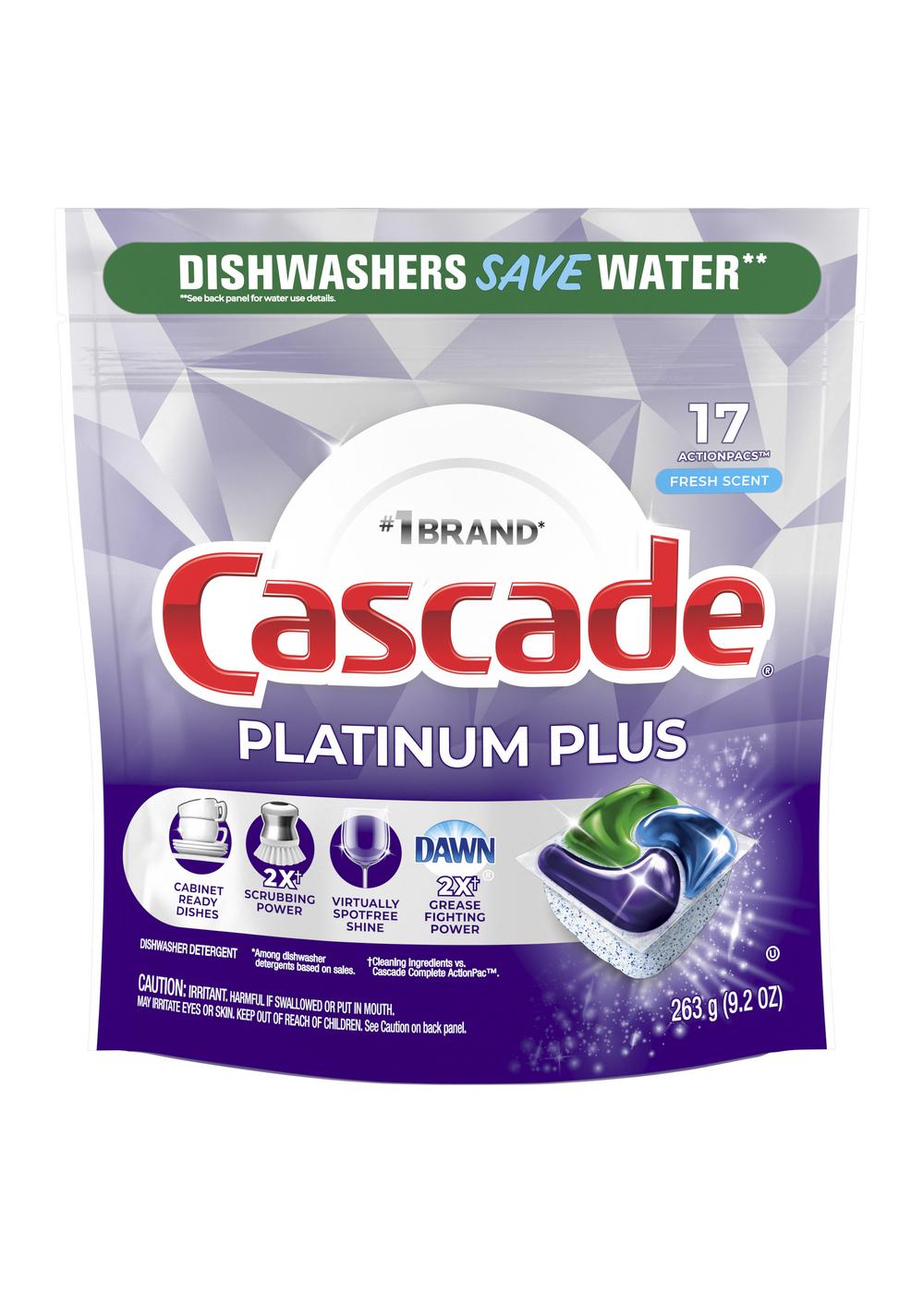 Cascade Platinum Plus Fresh Scent Dishwasher Detergent ActionPacs Shop Dish soap & detergent