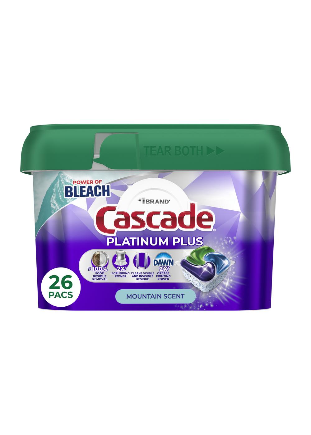 Cascade Platinum Plus Mountain Scent Dishwasher Detergent Actionpacs