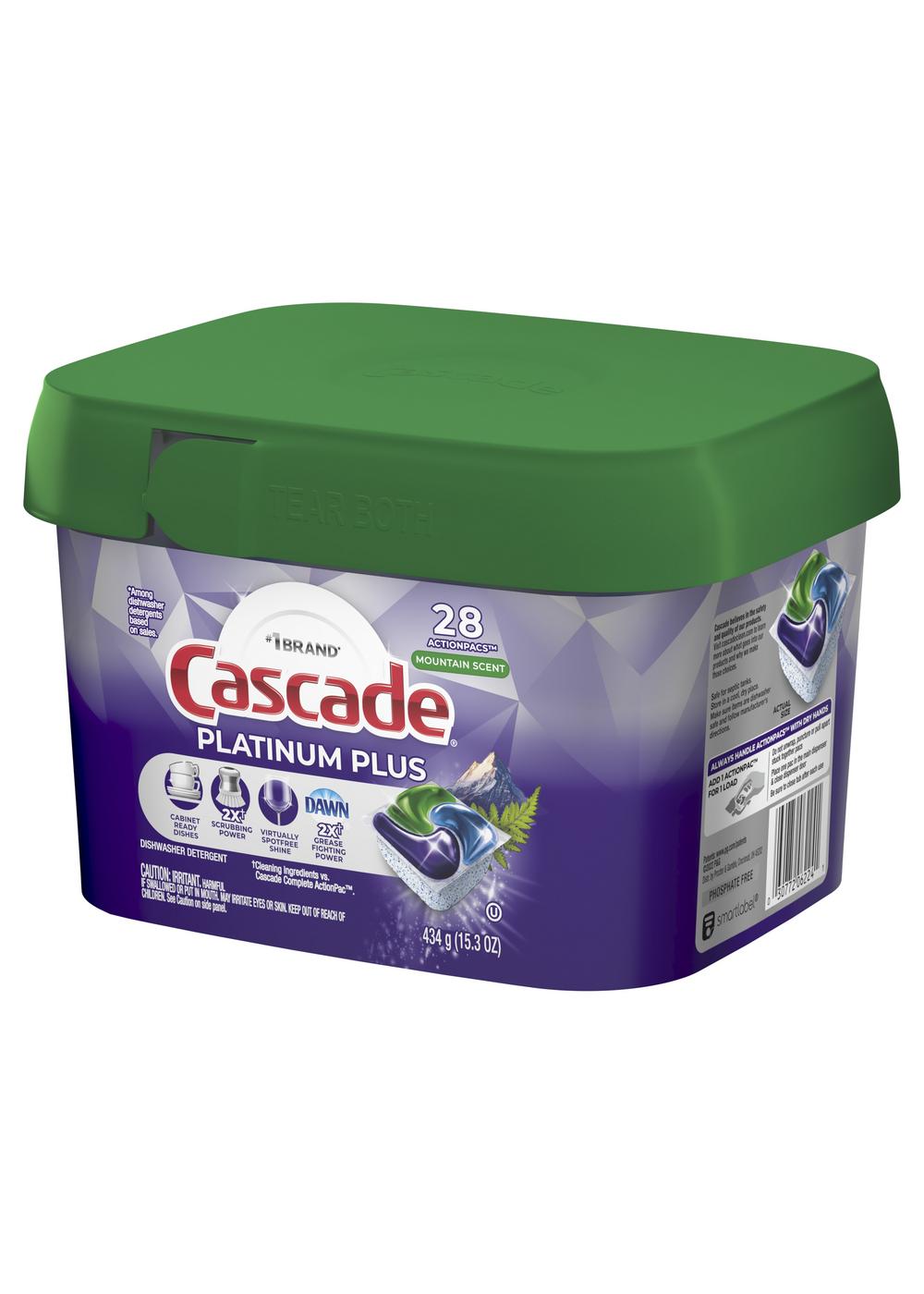 Cascade Platinum Plus Mountain Scent Dishwasher Detergent Actionpacs; image 4 of 4