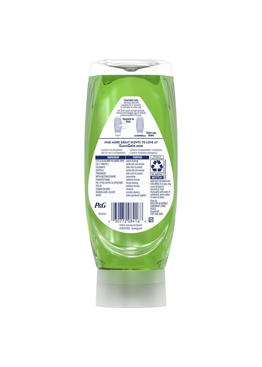 Gain Ultra Clean Ez-Squeeze Original Scent Liquid Dish Soap; image 6 of 7