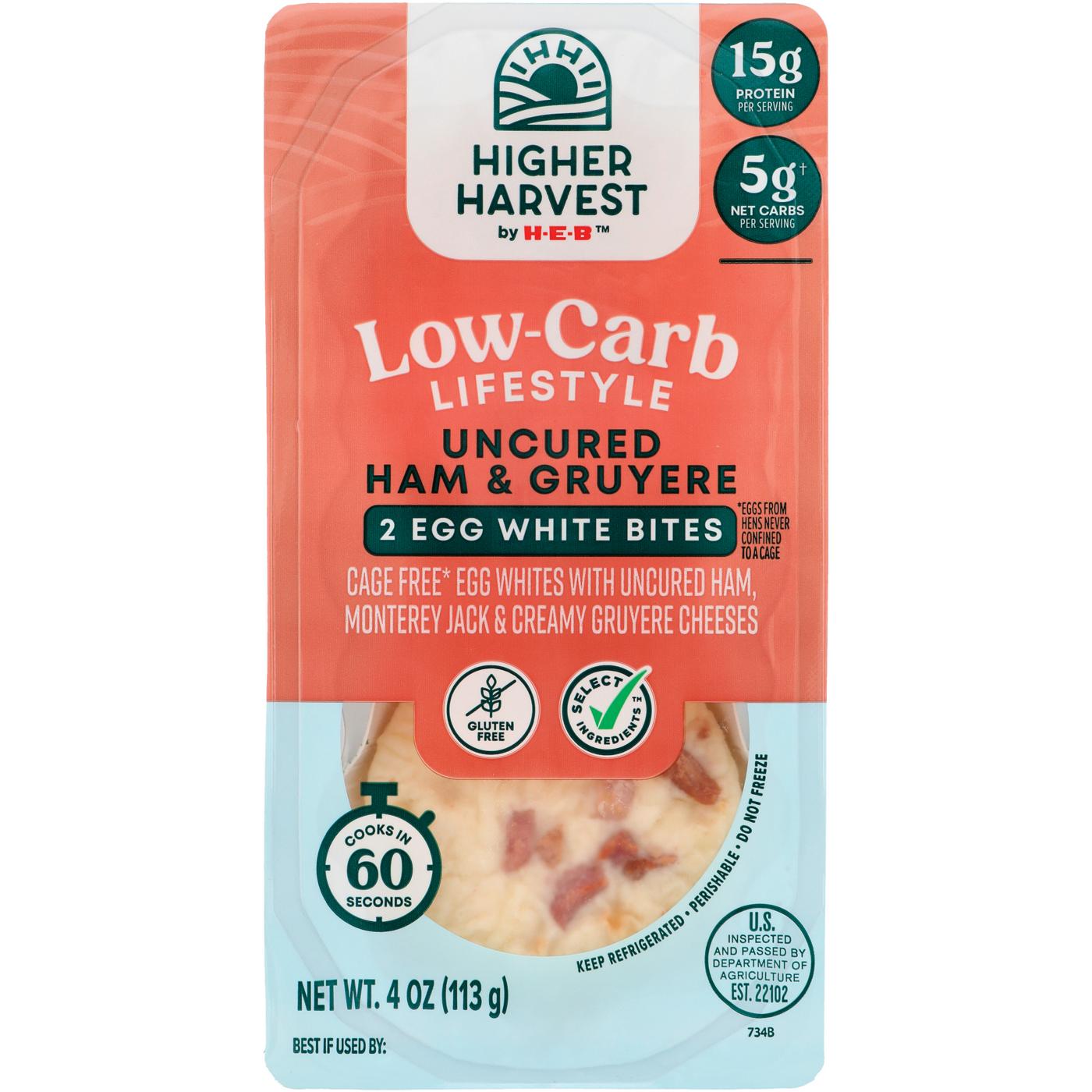 Higher Harvest by H-E-B Low-Carb Lifestyle Egg White Bites – Uncured Ham & Gruyere Cheese; image 1 of 2