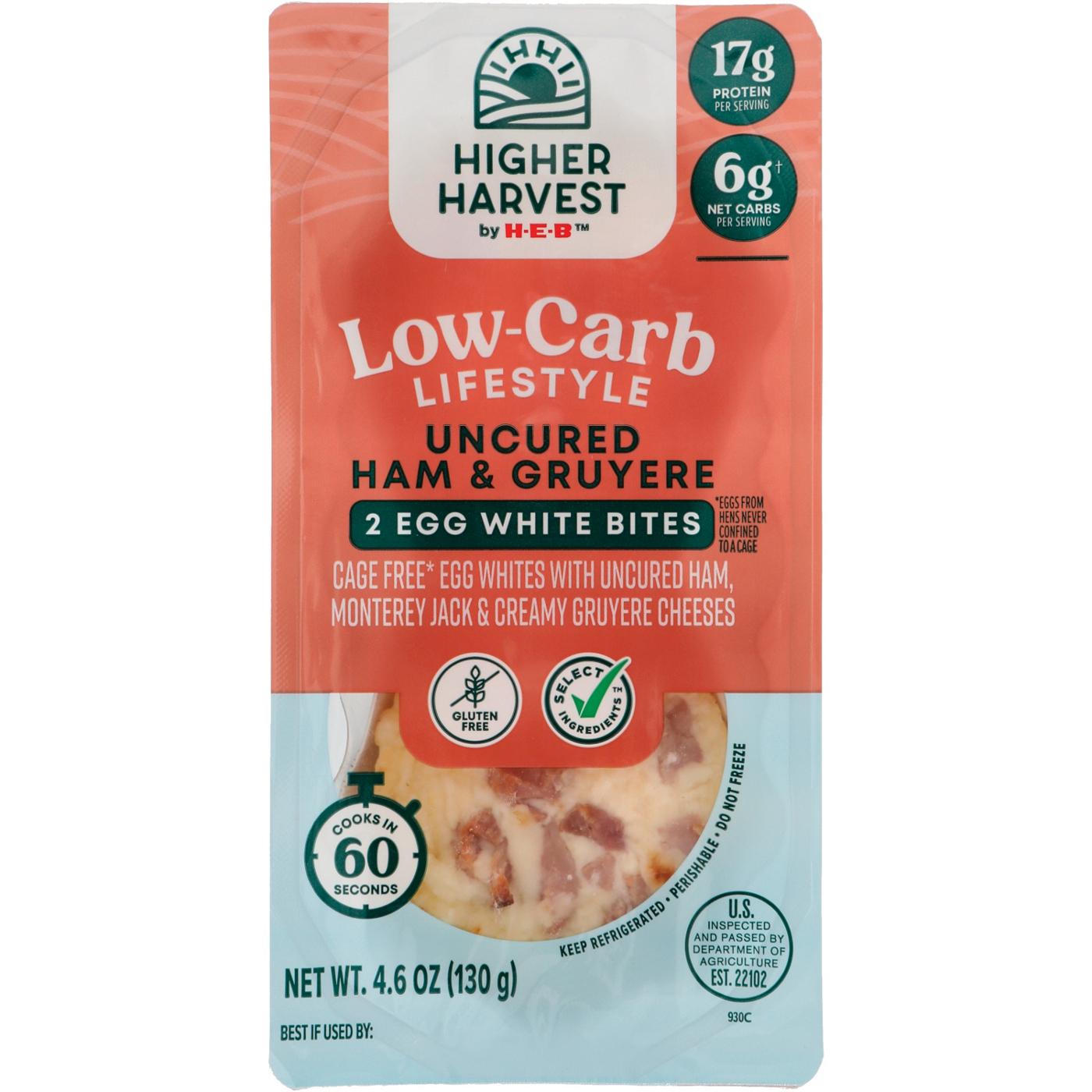 Higher Harvest by HEB LowCarb Lifestyle Egg White Bites Uncured Ham & Gruyere Cheese Shop