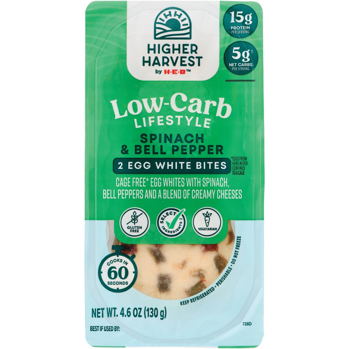 Higher Harvest by H-E-B Low-Carb Lifestyle Egg White Bites – Spinach & Bell Pepper; image 1 of 2
