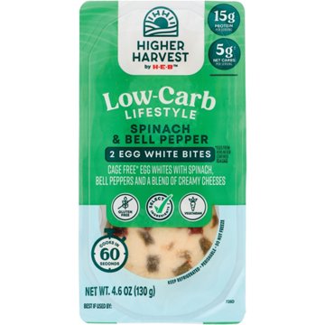 Higher Harvest by H-E-B Low-Carb Lifestyle Egg White Bites – Spinach & Bell Pepper, 2 ct