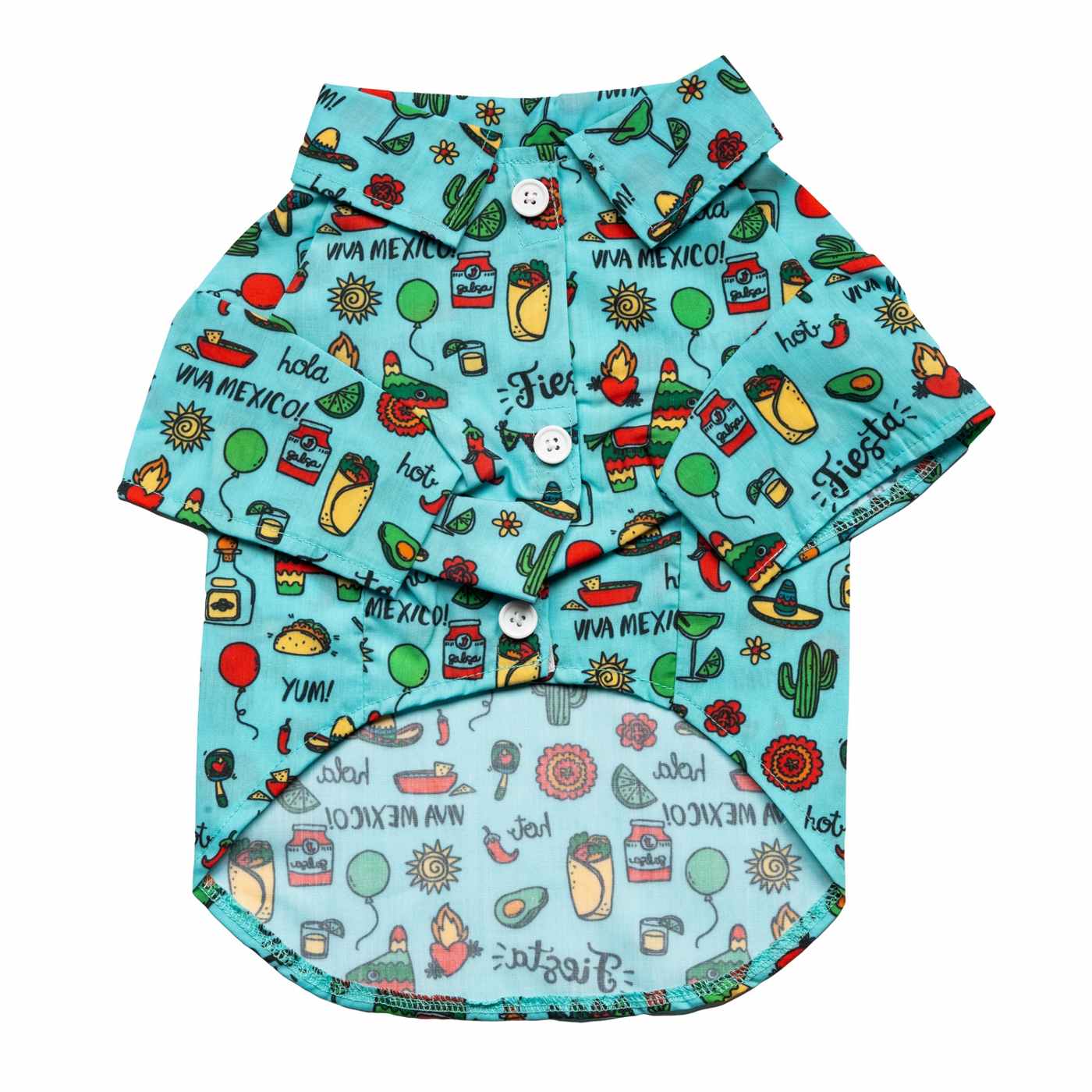 Simply Dog Blue Fiesta Collared Shirt Large Shop Clothes at HEB