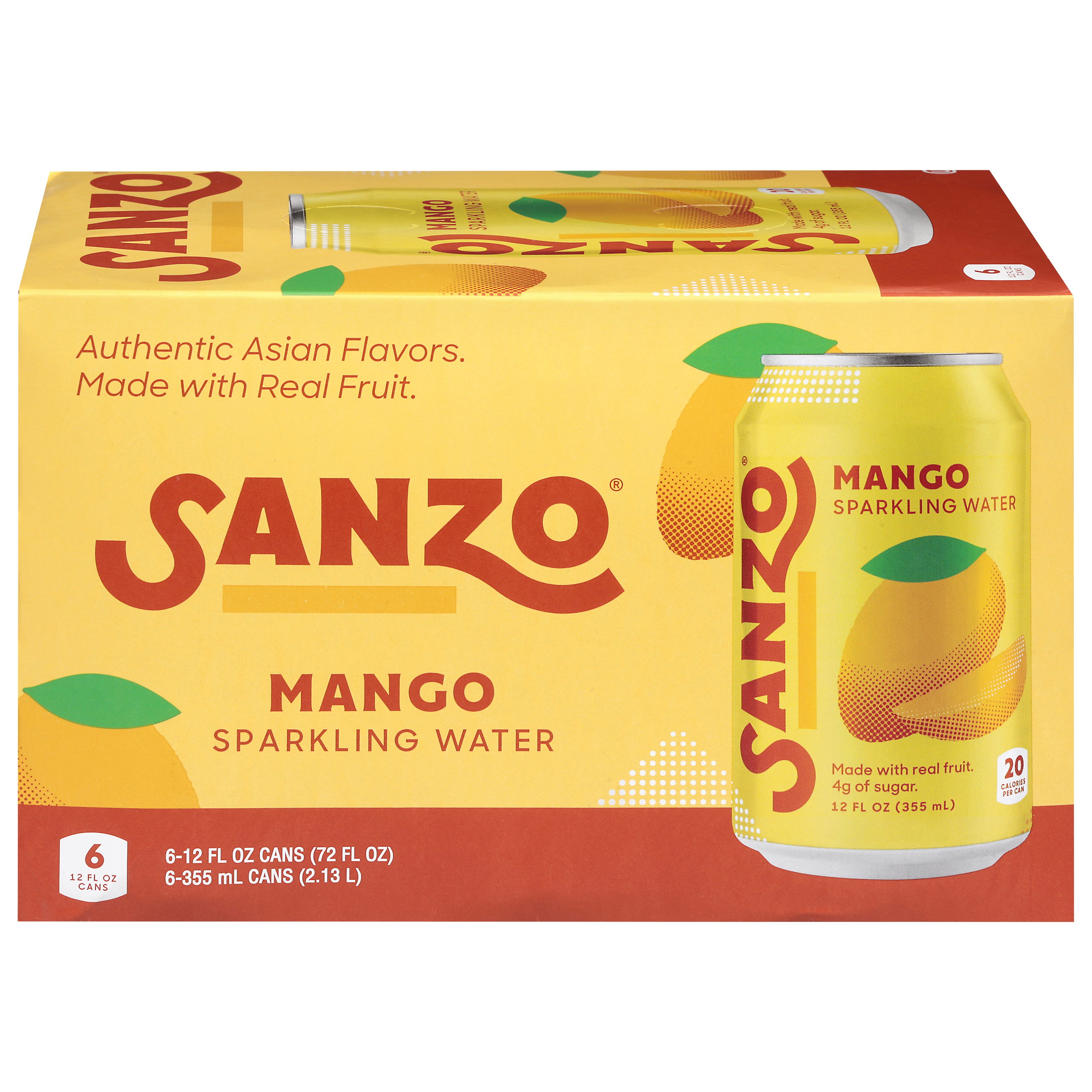 Sanzo Mango Sparkling Water 6 pk Cans, 12 oz | Central Market