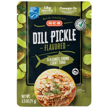 H-E-B Wild Caught Seasoned Chunk Light Tuna Pouch  - Dill Pickle