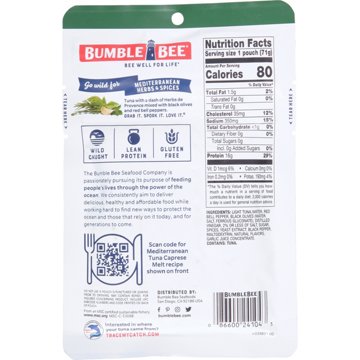 Bumble Bee Wild Caught Tuna Pouch - Mediterranean Herbs & Spice