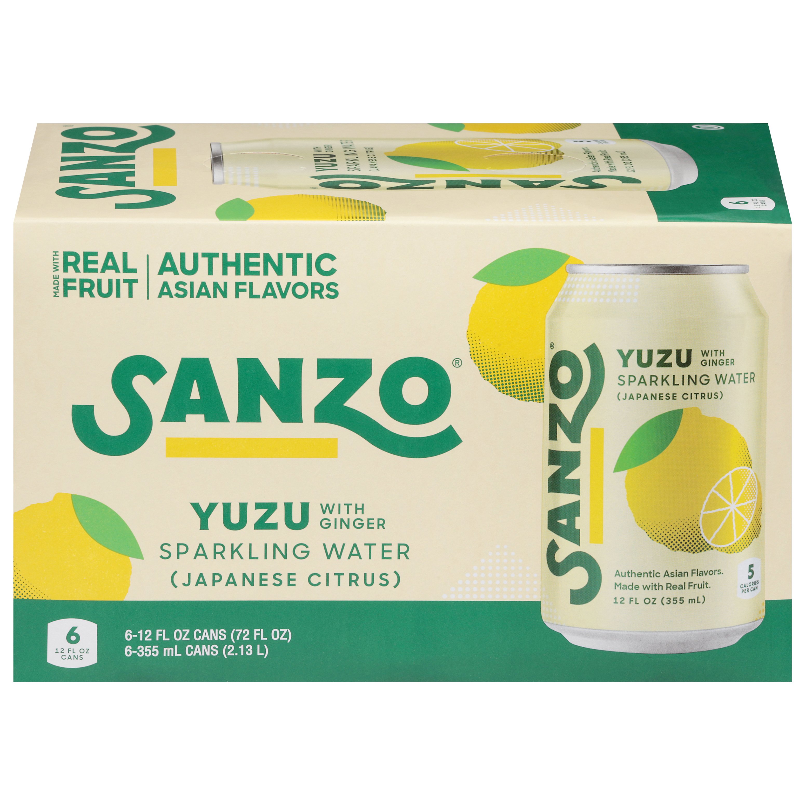 Sanzo Yuzu Ginger Sparkling Water 6 pk Cans - Shop Water at H-E-B