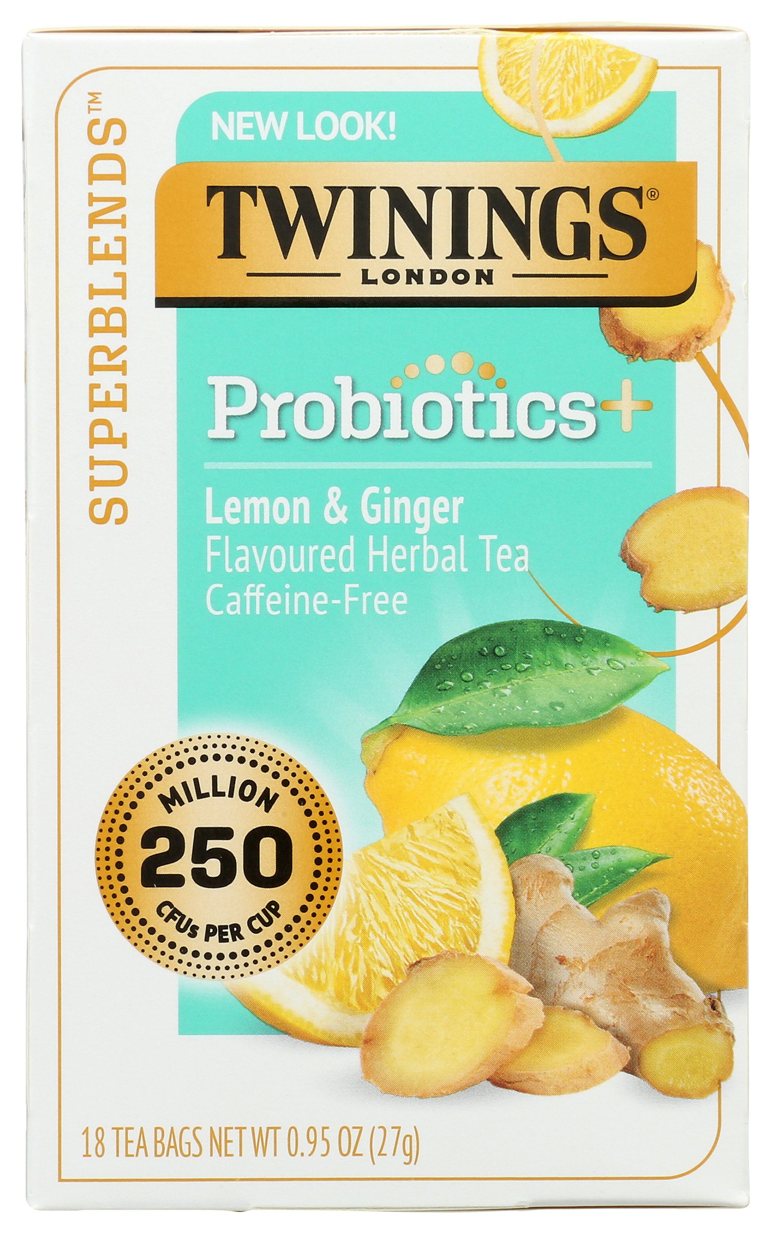 Twinings Probiotics+ Lemon & Ginger Herbal Tea, 18 ct | Central