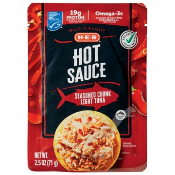H-E-B Wild Caught Seasoned Chunk Light Tuna Pouch - Hot Sauce
