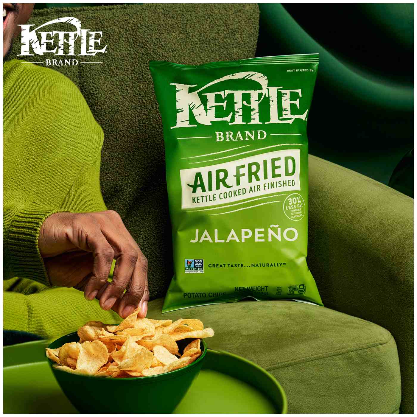 Kettle Brand Air Fried Jalapeno Kettle Potato Chips; image 9 of 9