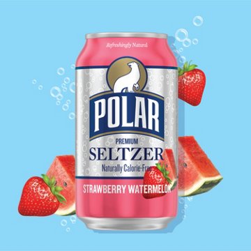 Polar Seltzer Water Strawberry Watermelon 12 oz Cans