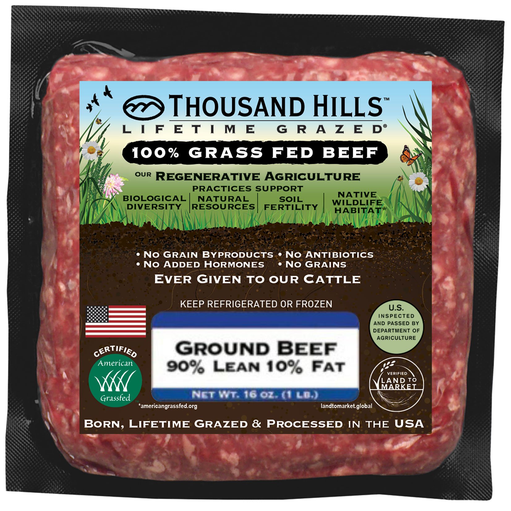 Thousand Hills Lifetime Grazed 92 Lean Grass Fed Ground Beef Shop at