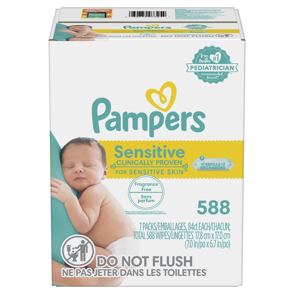 Pampers Sensitive Skin Baby Wipes Refills 7 Pk - Shop Baby Wipes at H-E-B