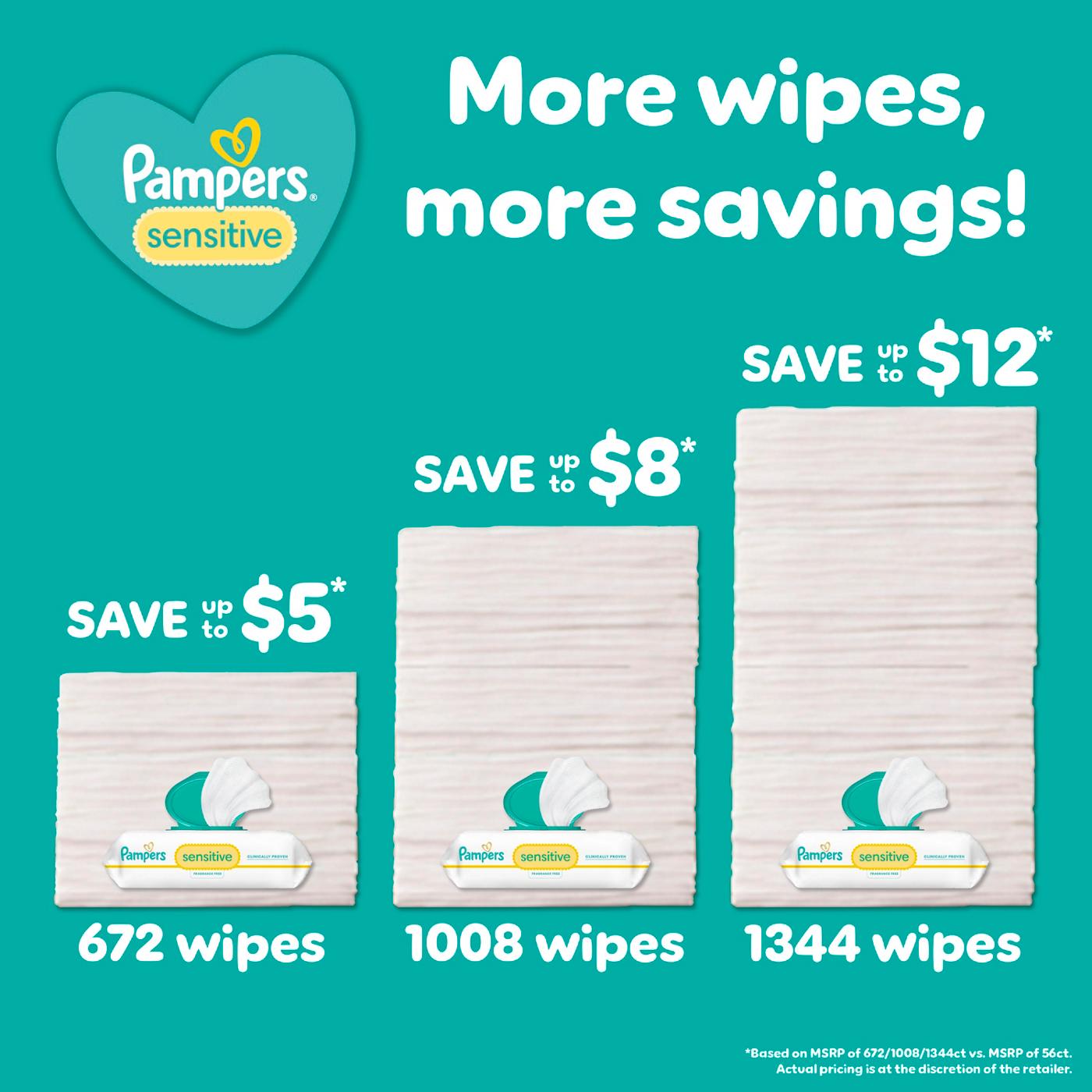 Pampers Sensitive Skin Baby Wipes Refills 7 pk; image 2 of 10