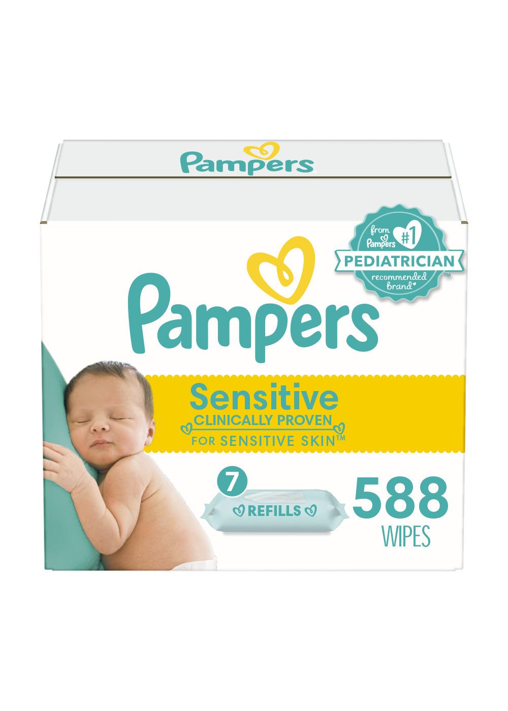 Pampers Sensitive Skin Baby Wipes Refills 7 Pk; image 3 of 10