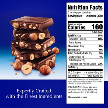 Lindt Classic Recipe Dark Chocolate Whole Hazelnut Candy Bar